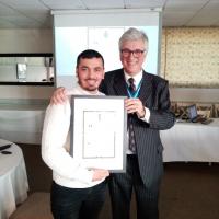 Luis Martelo receiving the Citizen of Somerset Award from the High Sheriff, Thomas Sheppard